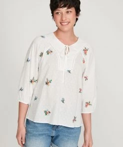 M&Co White Petite Ditsy Floral Blouse