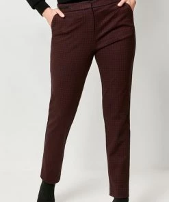 M&Co Red Check Slim Leg Trousers