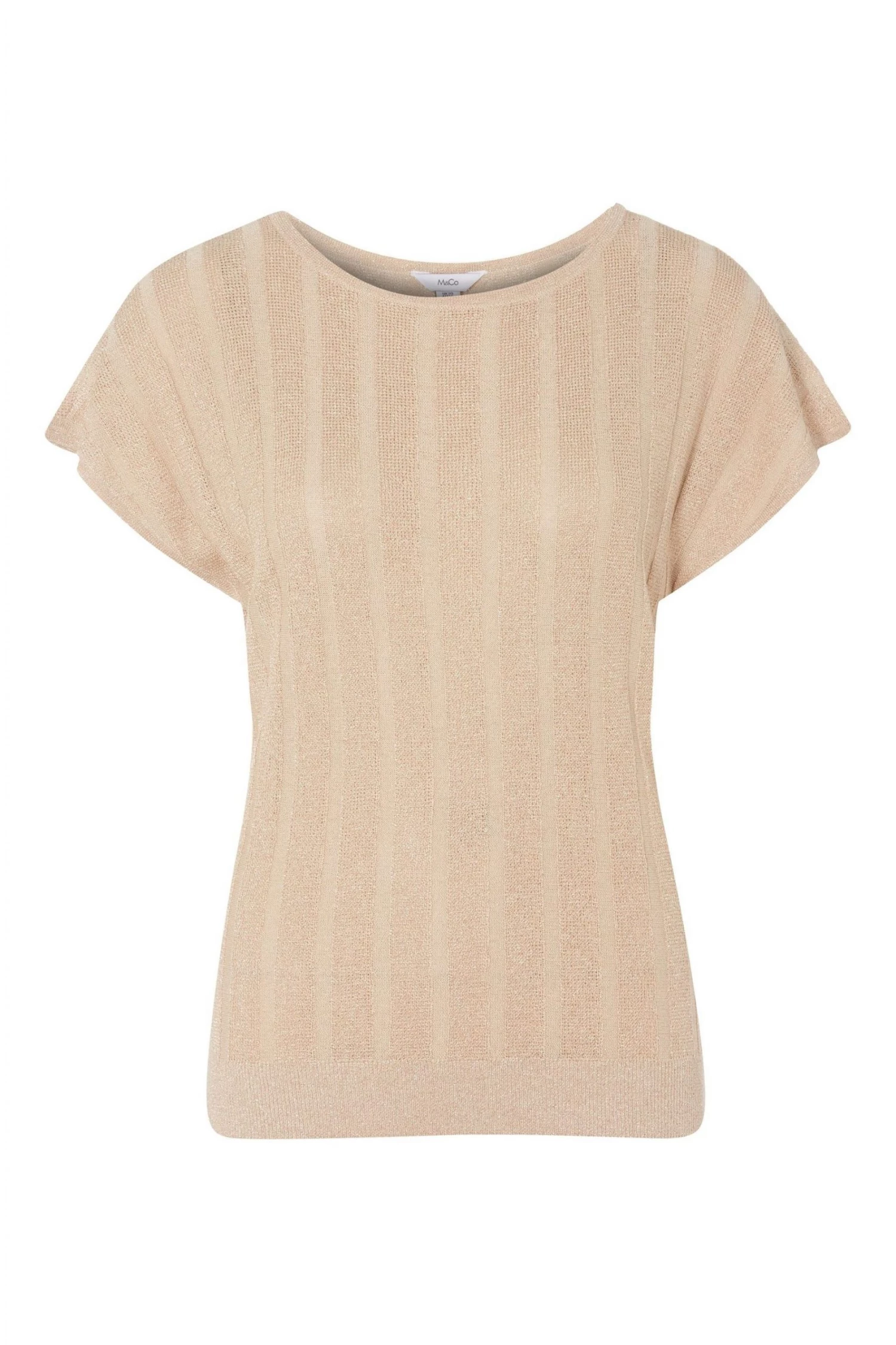 M&Co Cream Stripe Metallic Fibre Top 7 M&Co Cream Stripe Metallic Fibre Top - Image 5