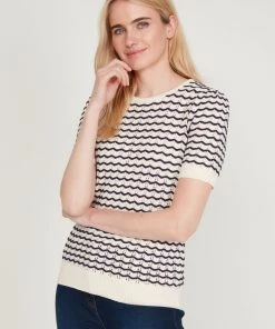 M&Co Cream Crochet Knitted T-Shirt
