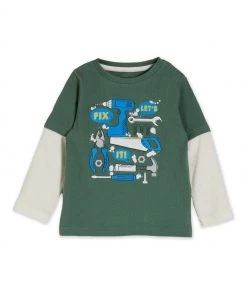 M&Co Green Lets Fix It Long Sleeve T-Shirt