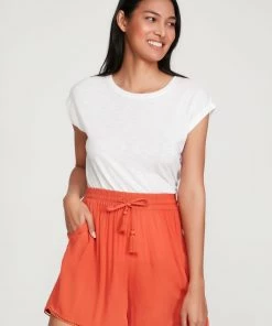 M&Co Orange Crinkle Shorts