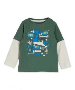 M&Co Green Lets Fix It Long Sleeve T-Shirt -M&Co Sales Shop unnamed file 180