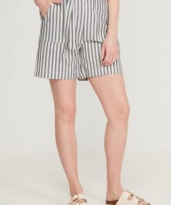 M&Co White Stripe Tie Waist Shorts