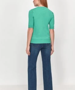 M&Co Green Short Sleeve Scalloped Detail Top -M&Co Sales Shop unnamed file 1828 scaled