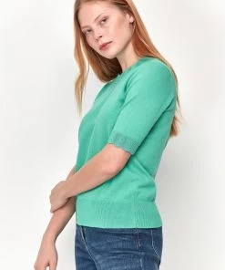 M&Co Green Short Sleeve Scalloped Detail Top -M&Co Sales Shop unnamed file 1829 scaled