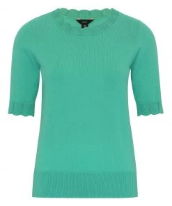 M&Co Green Short Sleeve Scalloped Detail Top -M&Co Sales Shop unnamed file 1830 scaled