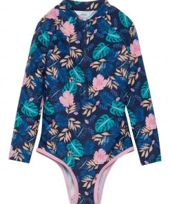 M&Co Pink Tropical Sunsafe Suit