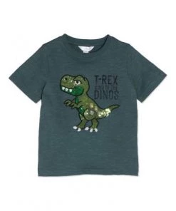 M&Co Green T-Rex Dino Sequin T-Shirt -M&Co Sales Shop unnamed file 186