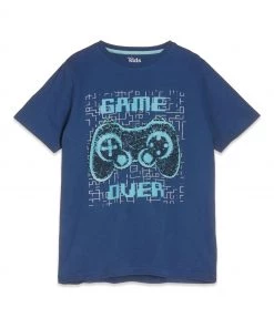 M&Co Blue Game Over Short Sleeve T-Shirt