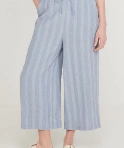 M&Co Blue Crinkle Culotte Trousers