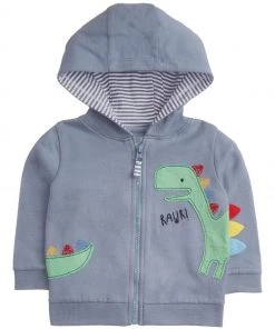 M&Co Newborn Blue Dino Applique Sweat Hoodie