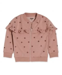 M&Co Pink Star Frill Bomber Sweat Top
