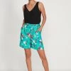 M&Co Green Tropical Print Shorts