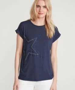 M&Co Blue Star Embellished T-Shirt