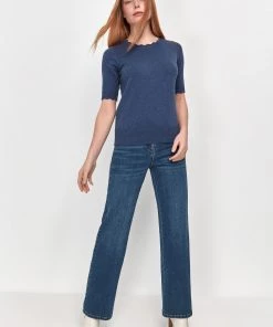 M&Co Blue Short Sleeve Scalloped Detail Top -M&Co Sales Shop unnamed file 1980 scaled