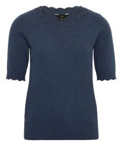 M&Co Blue Short Sleeve Scalloped Detail Top -M&Co Sales Shop unnamed file 1982 scaled