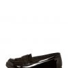M&Co Girls Black Patent Loafer Shoes