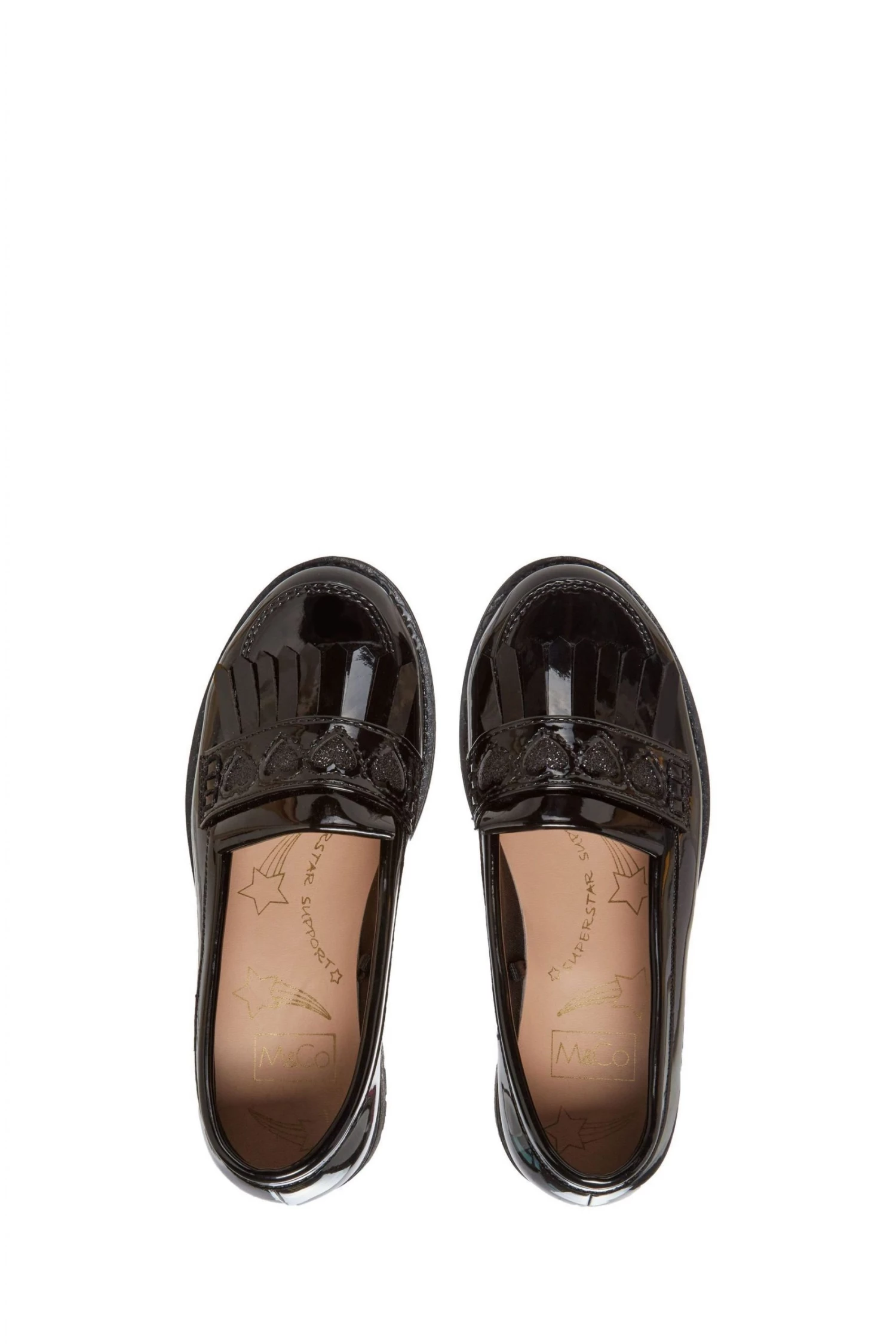 M&Co Girls Black Patent Loafer Shoes 5 M&Co Girls Black Patent Loafer Shoes - Image 3