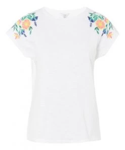 M&Co White Embroidered Short Sleeve T-Shirt -M&Co Sales Shop unnamed file 2022