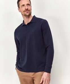 M&Co Blue Long Sleeve Polo Top