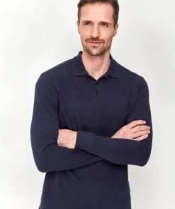 M&Co Blue Long Sleeve Polo Top -M&Co Sales Shop unnamed file 2043 scaled