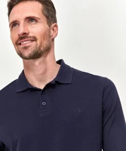 M&Co Blue Long Sleeve Polo Top -M&Co Sales Shop unnamed file 2045 scaled