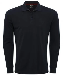 M&Co Blue Long Sleeve Polo Top -M&Co Sales Shop unnamed file 2046 scaled