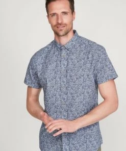 M&Co Blue Wave Print Shirt