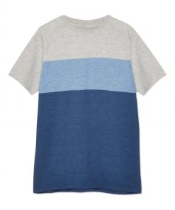 M&Co Blue Short Sleeve Stripe T-Shirt