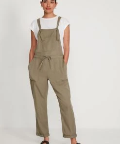 M&Co Green Tie Waist Tencel Dungarees -M&Co Sales Shop unnamed file 2094 scaled