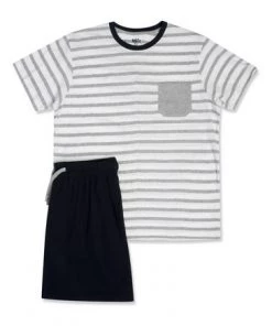 M&Co MCo Grey Short Sleeve Striped Pyjama Set -M&Co Sales Shop unnamed file 2120
