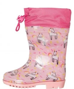 M&Co Pink Unicorn Toggle Wellies