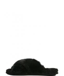 M&Co Black Faux Fur Sliders -M&Co Sales Shop unnamed file 2140