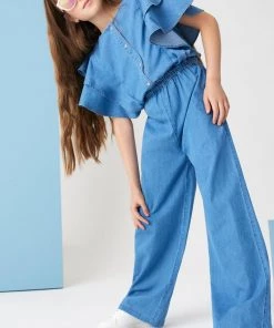 M&Co Blue Frill Jumpsuit
