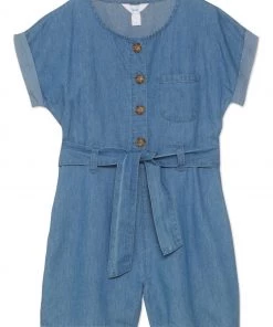 M&Co Blue Chambray Playsuit