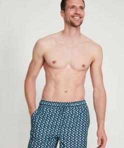 M&Co Blue Fish Print Swim Shorts