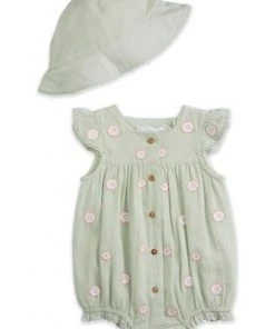 M&Co Mint Green Floral Romper Hat Set -M&Co Sales Shop unnamed file 2231
