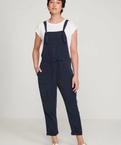 M&Co Petite Blue Tencel Dungarees