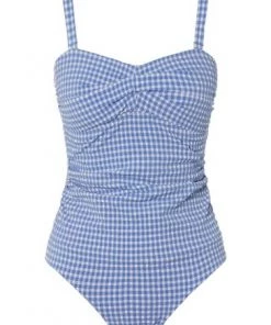 M&Co Blue Gingham Twist Front Swimsuit -M&Co Sales Shop unnamed file 2270