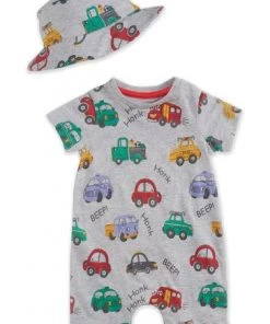 M&Co Grey AOP Car Romper With Hat -M&Co Sales Shop unnamed file 2281