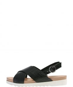 M&Co Black Cross Slingback Sandals