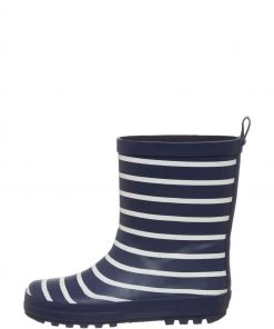 M&Co Navy Blue Stripe Wellies
