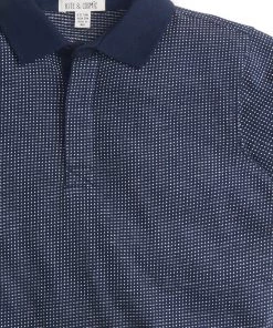 M&Co Blue Short-Sleeved Jaquard Polo Shirt -M&Co Sales Shop unnamed file 2341 scaled