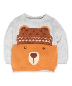 M&Co Grey Newborn Boy Bear Face Jumper -M&Co Sales Shop unnamed file 2388