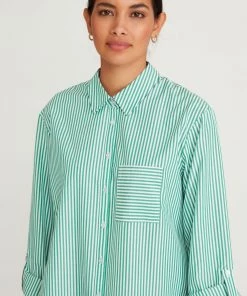 M&Co Green Poplin Stripe Shirt -M&Co Sales Shop unnamed file 2407 scaled