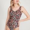 M&Co Black Animal Print One Piece Swimsuit