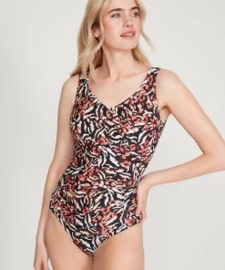 M&Co Sales Shop 39 M&Co Black Animal Print One Piece Swimsuit