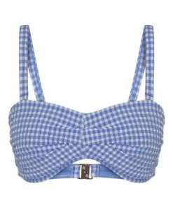 M&Co Blue Twist Front Gingham Bikini Top -M&Co Sales Shop unnamed file 2461