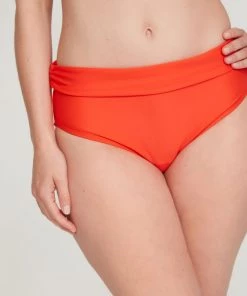 M&Co Red Rolled Top Bikini Bottoms